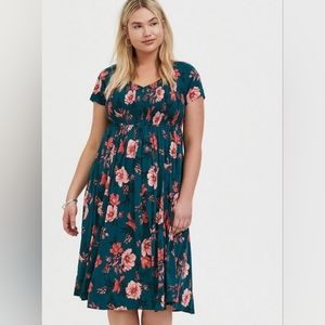 TORRID Midi Challis Smocked Dress